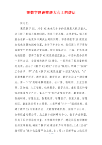 在数字建设推进大会上的讲话