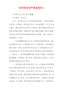 全市安全生产表态发言2