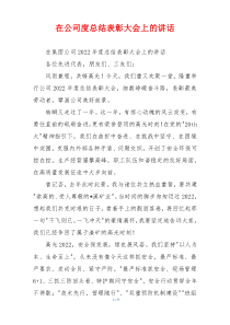 在公司度总结表彰大会上的讲话