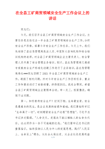 (参考)在全县工矿商贸领域安全生产工作会议上的讲话