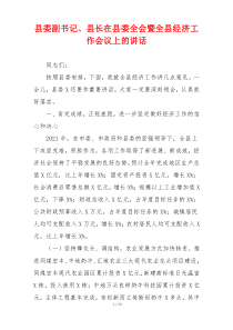 (参考)县委副书记、县长在县委全会暨全县经济工作会议上的讲话