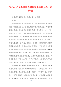 [5400字]在全县民族团结进步发展大会上的讲话