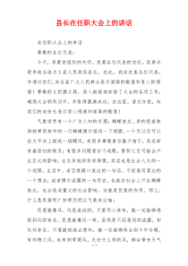 (参考)县长在任职大会上的讲话