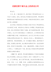 (参考)在新任职干部大会上的讲话公司