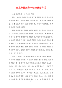 (参考)在宣布任免命令时的表态讲话