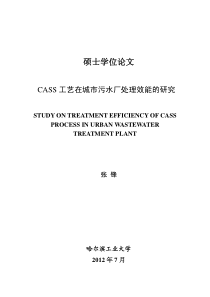 CASS工艺在城市污水厂处理效能的研究