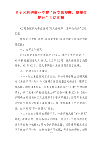 局全区机关事业党建“逐支部观摩、整单位提升”活动汇报