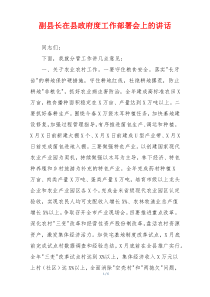 副县长在县政府度工作部署会上的讲话