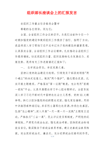 组织部长座谈会上的汇报发言