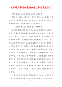 教育总支书记在全镇安全工作会上的讲话