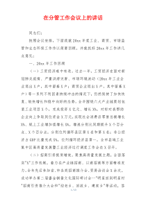 在分管工作会议上的讲话