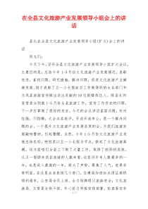 在全县文化旅游产业发展领导小组会上的讲话