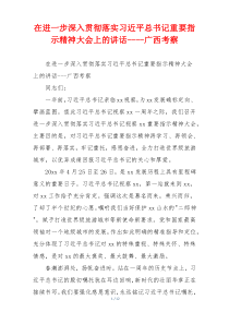 在进一步深入贯彻落实习近平总书记重要指示精神大会上的讲话----广西考察