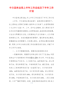 中方县林业局上半年工作总结及下半年工作计划