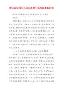 新任公安局长在公安系统干部大会上的讲话