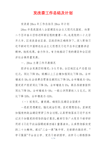 发改委工作总结及计划