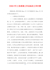 [5900字]工信系统工作总结及工作打算