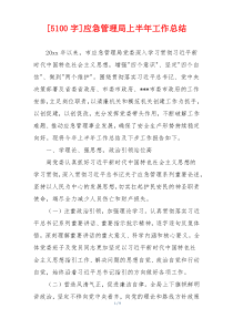 [5100字]应急管理局上半年工作总结