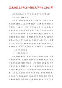 县发改委上半年工作总结及下半年工作打算