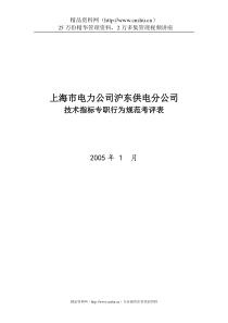 上海市电力公司沪东供电分公司技术指标专职行为规范考评表