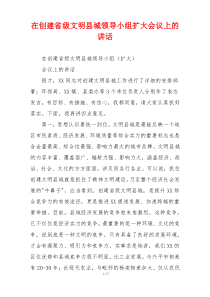 在创建省级文明县城领导小组扩大会议上的讲话