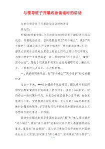 与领导班子开展政治谈话时的讲话