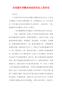 在党建专项整治活动动员会上的讲话