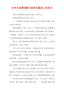 在华为品牌战略与宣传务虚会上的讲话