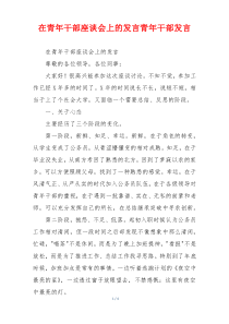 在青年干部座谈会上的发言青年干部发言