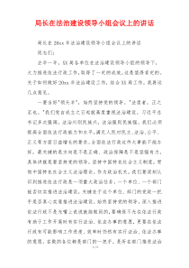 局长在法治建设领导小组会议上的讲话