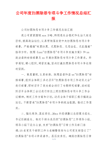 公司年度扫黑除恶专项斗争工作情况总结汇报