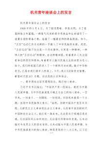 机关青年座谈会上的发言