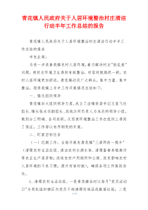 青花镇人民政府关于人居环境整治村庄清洁行动半年工作总结的报告