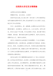 法院院长讲话发言稿精编