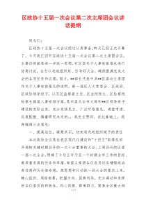 区政协十五届一次会议第二次主席团会议讲话提纲