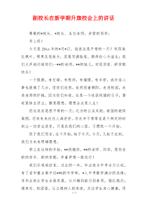 副校长在新学期升旗校会上的讲话