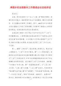 美丽乡村全面振兴工作推进会议总结讲话