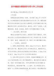 安丰镇度扫黑除恶专项斗争工作总结