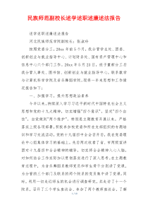 民族师范副校长述学述职述廉述法报告