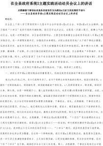 在全县政府系统X主题实践活动动员会议上的讲话