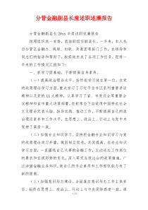 分管金融副县长度述职述廉报告