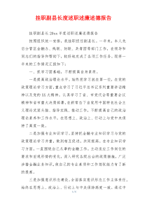 挂职副县长度述职述廉述德报告