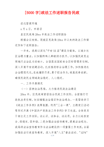 [5000字]政法工作述职报告民政