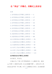 在县市州“两会”开幕式、闭幕式上的讲话范例汇编