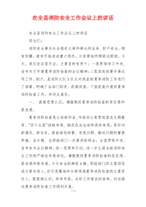 在全县消防安全工作会议上的讲话