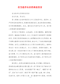 在当选市长后的表态发言