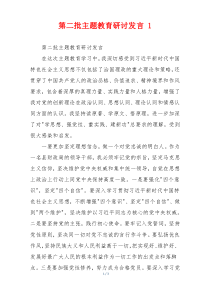 第二批主题教育研讨发言 1