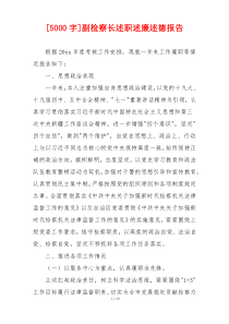 [5000字]副检察长述职述廉述德报告