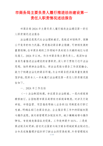 市商务局主要负责人履行推进法治建设第一责任人职责情况述法报告