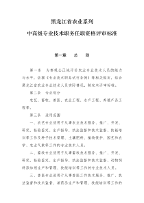 中高级专业技术职务任职资格评审标准